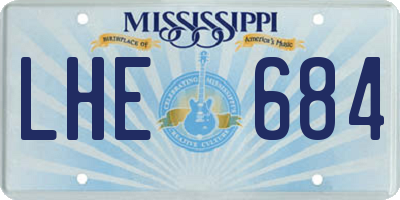 MS license plate LHE684