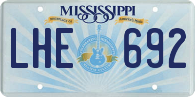 MS license plate LHE692