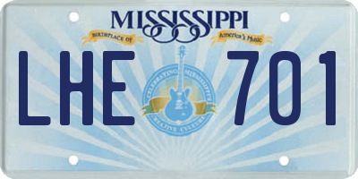 MS license plate LHE701