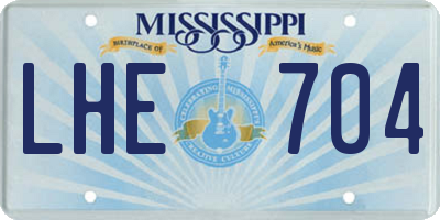 MS license plate LHE704