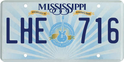 MS license plate LHE716