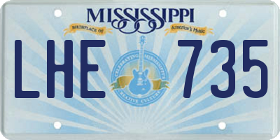 MS license plate LHE735