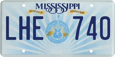 MS license plate LHE740