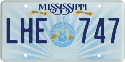 MS license plate LHE747