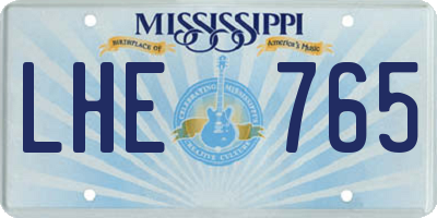 MS license plate LHE765
