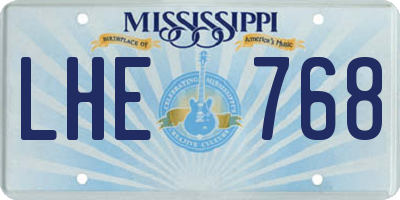 MS license plate LHE768