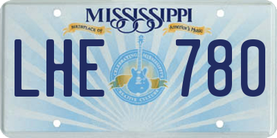 MS license plate LHE780