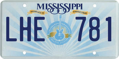 MS license plate LHE781