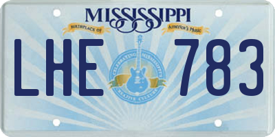 MS license plate LHE783