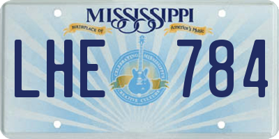 MS license plate LHE784