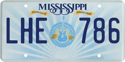 MS license plate LHE786
