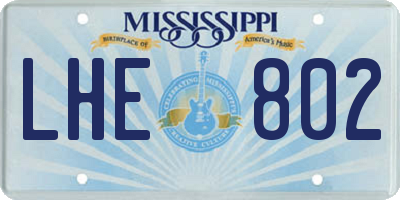 MS license plate LHE802