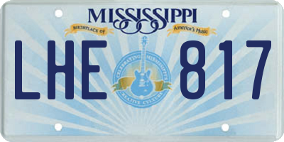 MS license plate LHE817