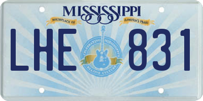 MS license plate LHE831