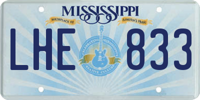 MS license plate LHE833