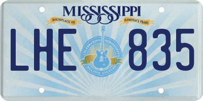 MS license plate LHE835