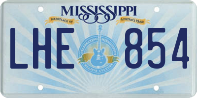 MS license plate LHE854
