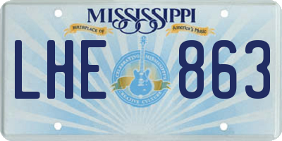 MS license plate LHE863
