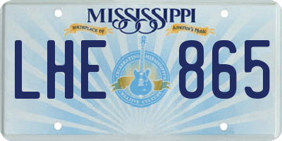 MS license plate LHE865