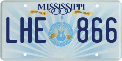 MS license plate LHE866