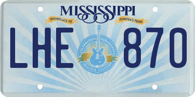 MS license plate LHE870