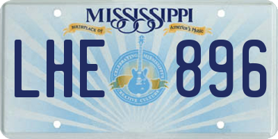 MS license plate LHE896