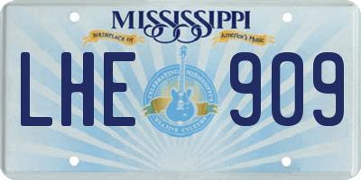 MS license plate LHE909