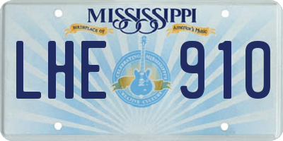 MS license plate LHE910