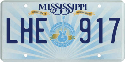 MS license plate LHE917