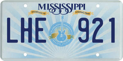 MS license plate LHE921