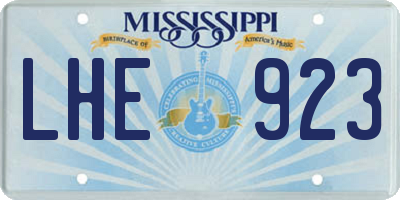 MS license plate LHE923