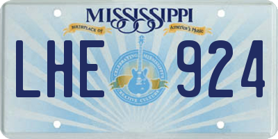 MS license plate LHE924