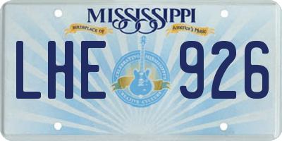 MS license plate LHE926