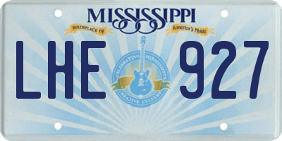 MS license plate LHE927