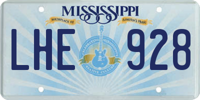 MS license plate LHE928
