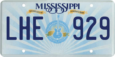 MS license plate LHE929