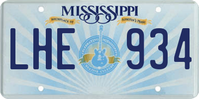 MS license plate LHE934