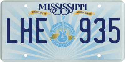 MS license plate LHE935
