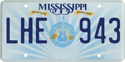 MS license plate LHE943