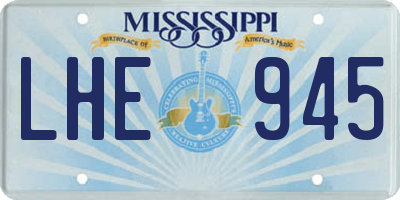 MS license plate LHE945