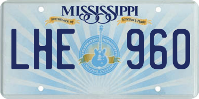 MS license plate LHE960