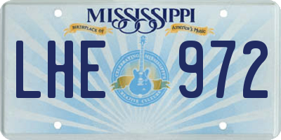 MS license plate LHE972