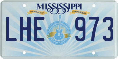 MS license plate LHE973