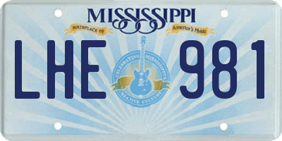 MS license plate LHE981