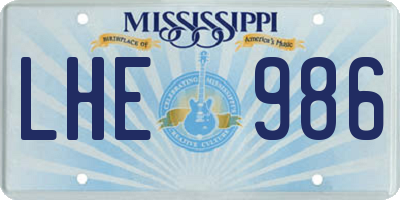 MS license plate LHE986