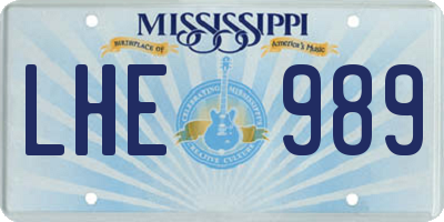 MS license plate LHE989