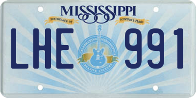 MS license plate LHE991