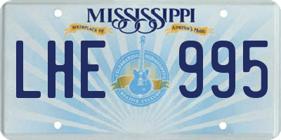 MS license plate LHE995