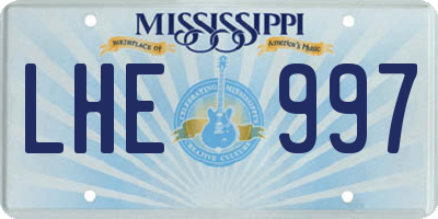 MS license plate LHE997