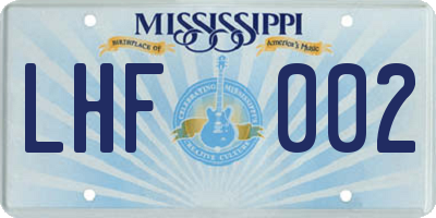MS license plate LHF002